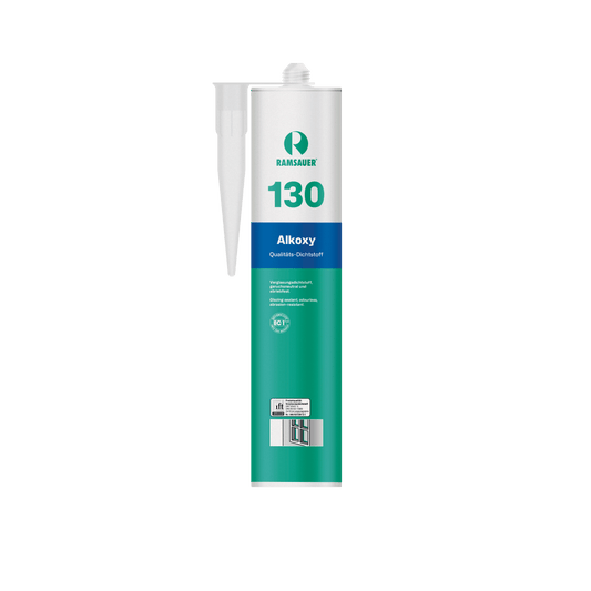 130 Alkoxy ist ein geruchsneutraler Silikondichtstoff, dessen einzigartige Rezeptur speziell für Versiegelungen im Glas- und Fensterbau, sowie für Bereiche in denen besonders hohe Ansprüche an die Hygiene gestellt werden, entwickelt wurde. So kommt das Produkt bei verschiedensten Verfugungsarbeiten im Lüftungsbau und in Lebensmittelbereichen zum Einsatz. 130 Alkoxy weist selbst ohne Grundierung ein hervorragendes Haftprofil auf. Dieser neutralvernetzende Dichtstoff ist sehr elastisch, hoch abriebfest und au