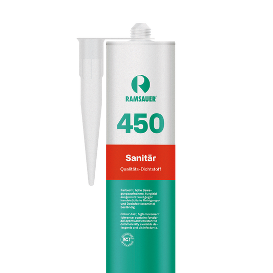 450 Sanitär – Sanitärsilikon für Bad, Dusche und Nassräume, schimmelhemmend und leicht zu verarbeiten, online kaufen bei Fugentech