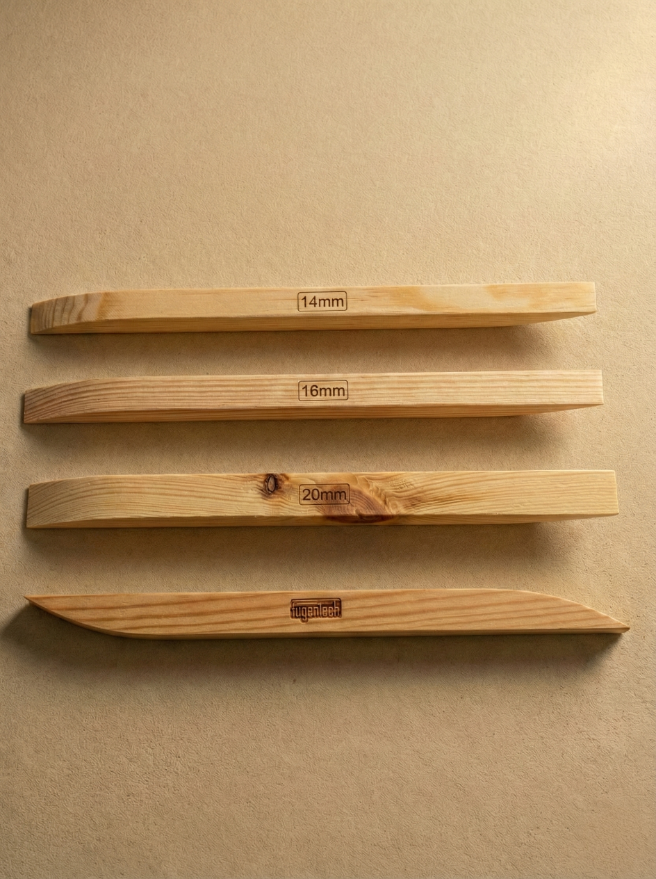 Holz-Abzieher 3er Set 14/16/20 mm – handgefertigte Kiefernholz-Abzieher zum Glätten von Silikon-, PU- und Hybridfugen, online kaufen bei Fugentech