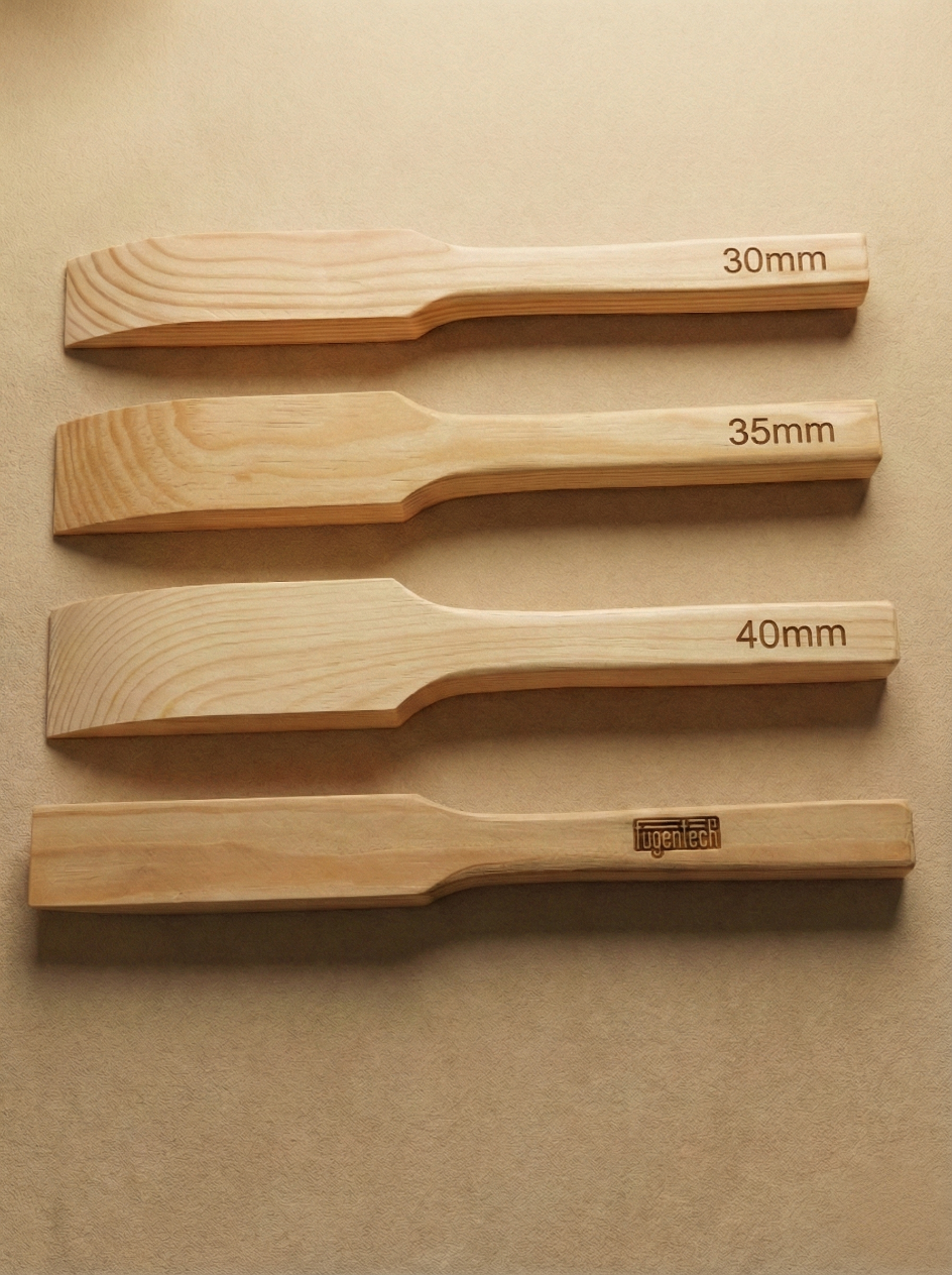 Holz-Abzieher 3er Set 30/35/40 mm – handgefertigte Kiefernholz-Abzieher zum Glätten von Silikon-, PU- und Hybridfugen, online kaufen bei Fugentech