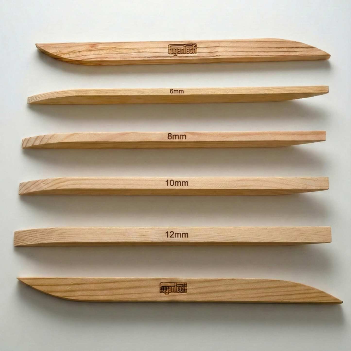 Holz-Abzieher 4er Set 6/8/10/12 mm – handgefertigte Kiefernholz-Abzieher zum Glätten von Silikon-, PU- und Hybridfugen, online kaufen bei Fugentech