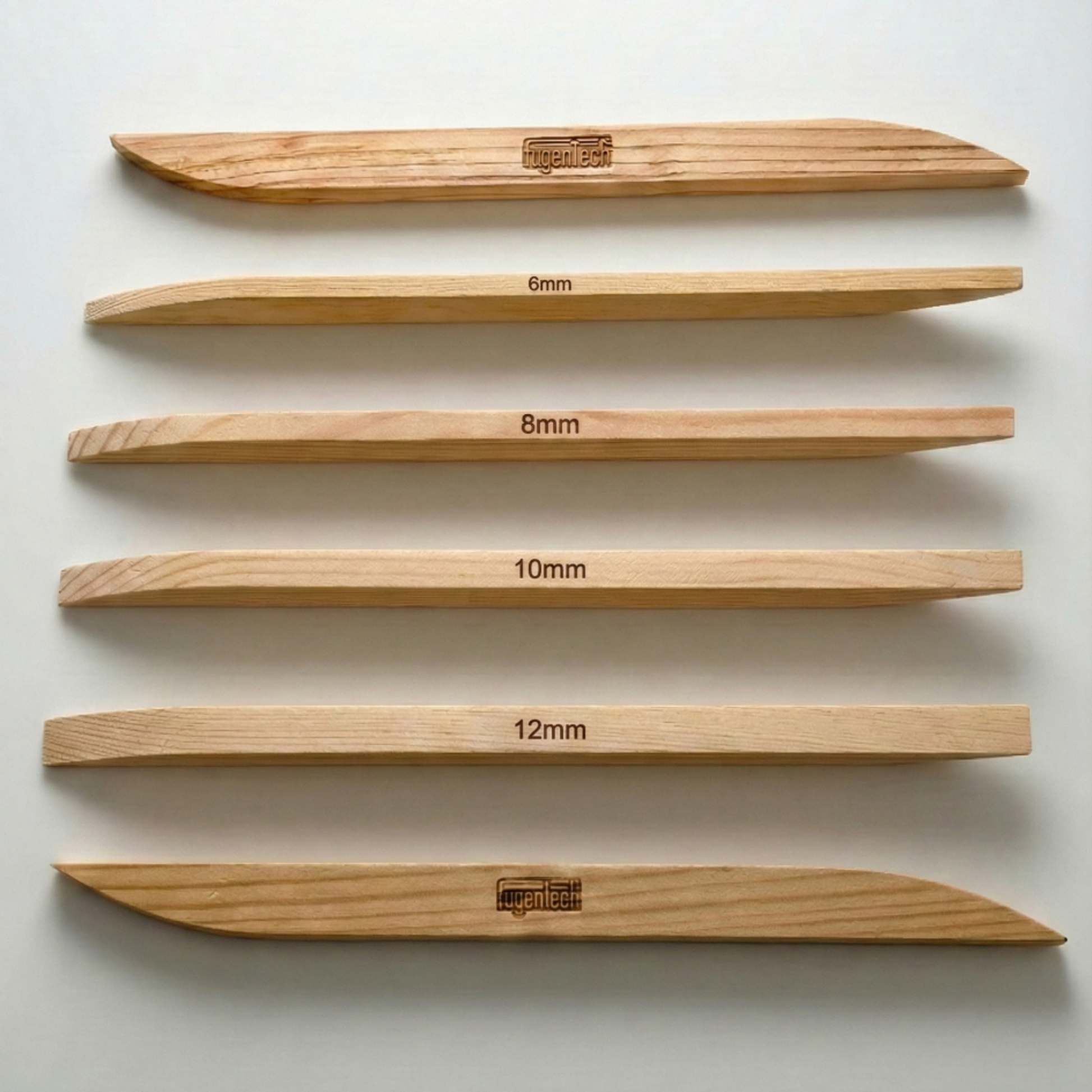 Holz-Abzieher 4er Set 6/8/10/12 mm – handgefertigte Kiefernholz-Abzieher zum Glätten von Silikon-, PU- und Hybridfugen, online kaufen bei Fugentech