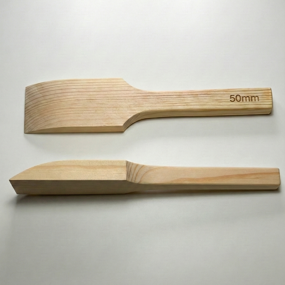 Holz-Abzieher 50 mm – handgefertigter Kiefernholz-Abzieher zum Glätten breiter Silikon-, Acryl- und Hybridfugen, online kaufen bei Fugentech